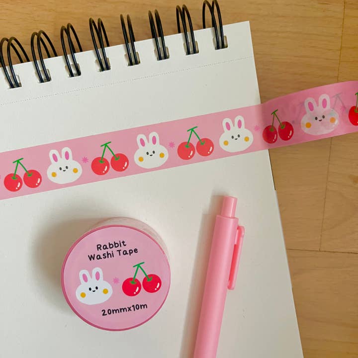 Kawaii Rabbit Chunky Washi Tape - 20mm for wholesale by illustrationlisa