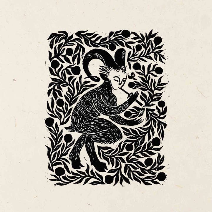 Katia Hinic Studio - Wholesale Art Print - 'Faun' lino print5
