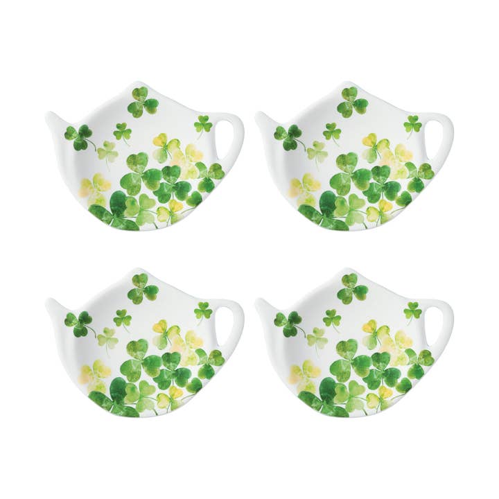 4-Piece Shamrock Melamine Tea Bag Holders for wholesale by Supreme Housewares