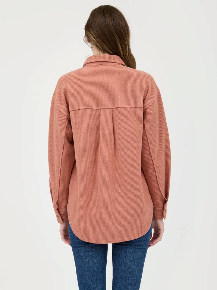 Blu Pepper - Wholesale Knit Top - Women's - RIB KNIT EXPOSED SEAM BUTTON UP TOP27