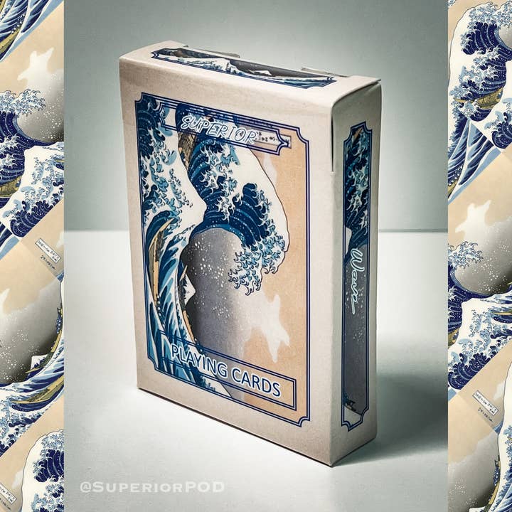 Superior Print on Demand - Wholesale Playing Cards - The Great WAVE Japanese Playing Cards, The Wave Card Deck