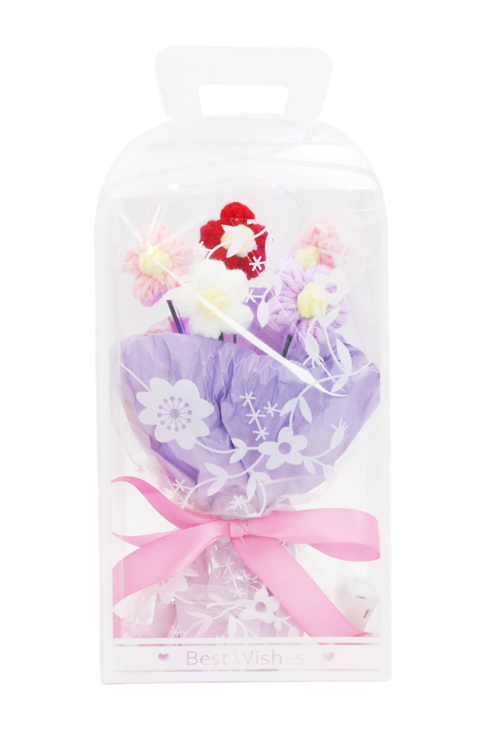 ASSORTED Floral Crochet LED Bouquet Gift Box - 4 pcs for wholesale on Faire7