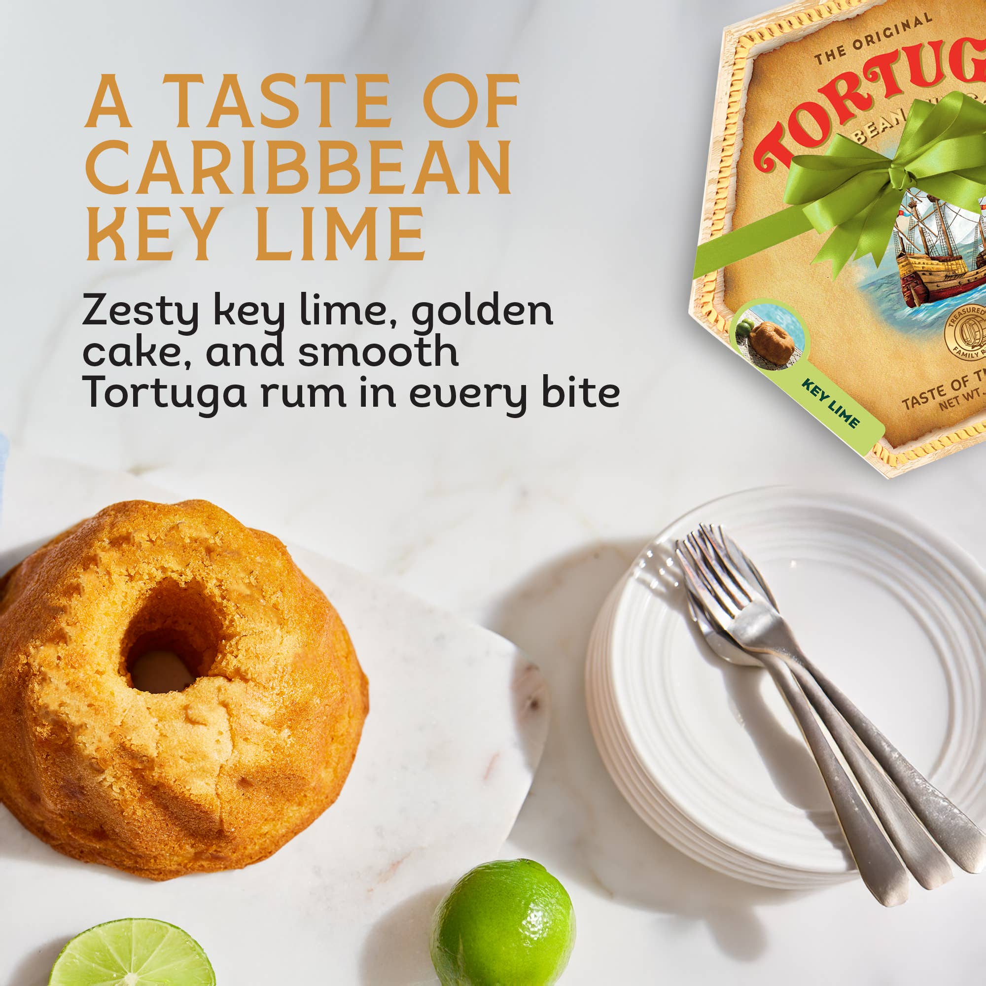 Tortuga Spirit Cake Company - Wholesale Cake - Key Lime Rum Cake-4oz1