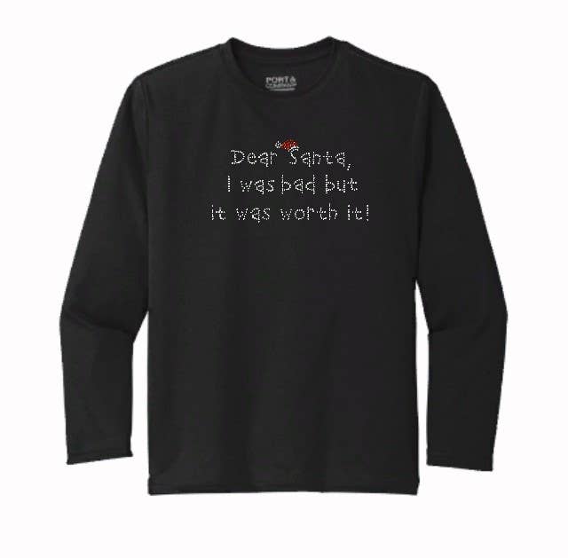 Wholesale Applique - Wholesale Patch - Dear Santa, Christmas, Shirt Size Iron on Rhinestones Hotfix1