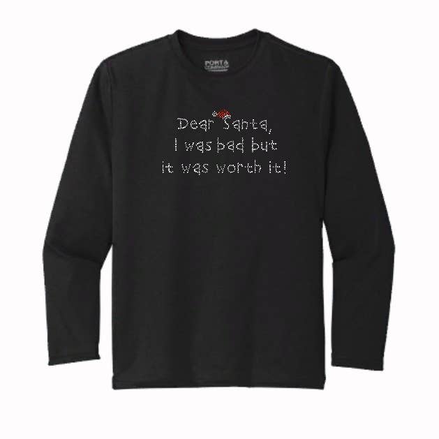 Wholesale Applique - Wholesale Patch - Dear Santa, Christmas, Shirt Size Iron on Rhinestones Hotfix1