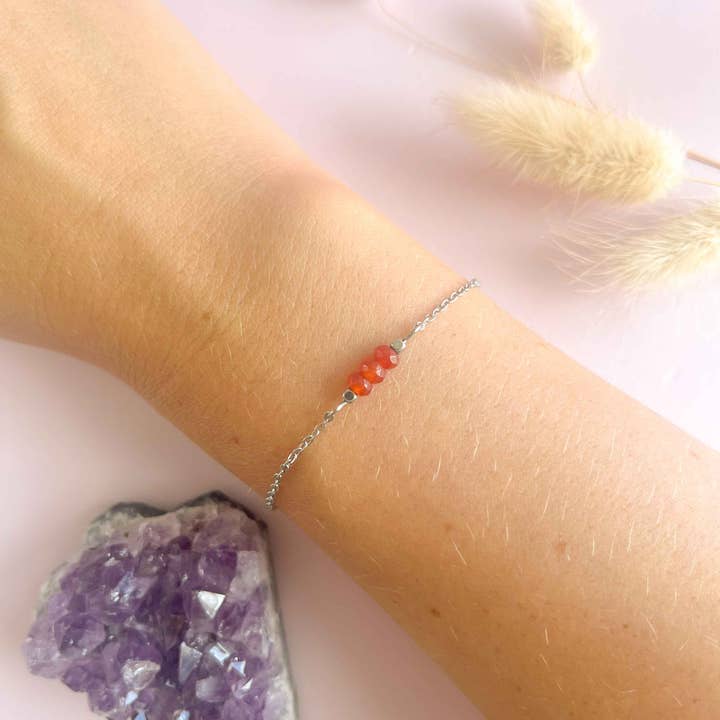 Siena bracelet sunstone - silver for wholesale by Mystic Jewelry