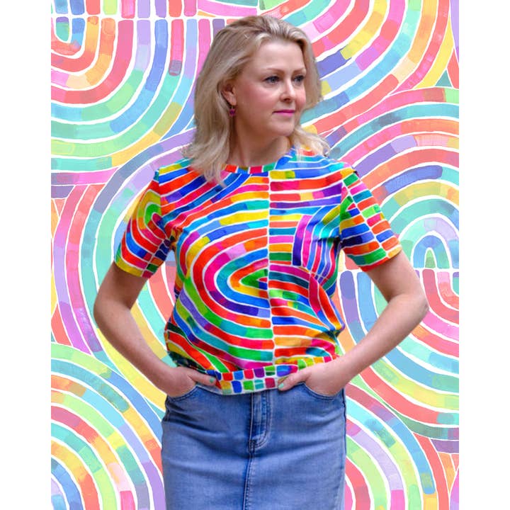 Lordy Dordie - Wholesale T-shirt – women's - Original Boxy Tee - Rainbows1