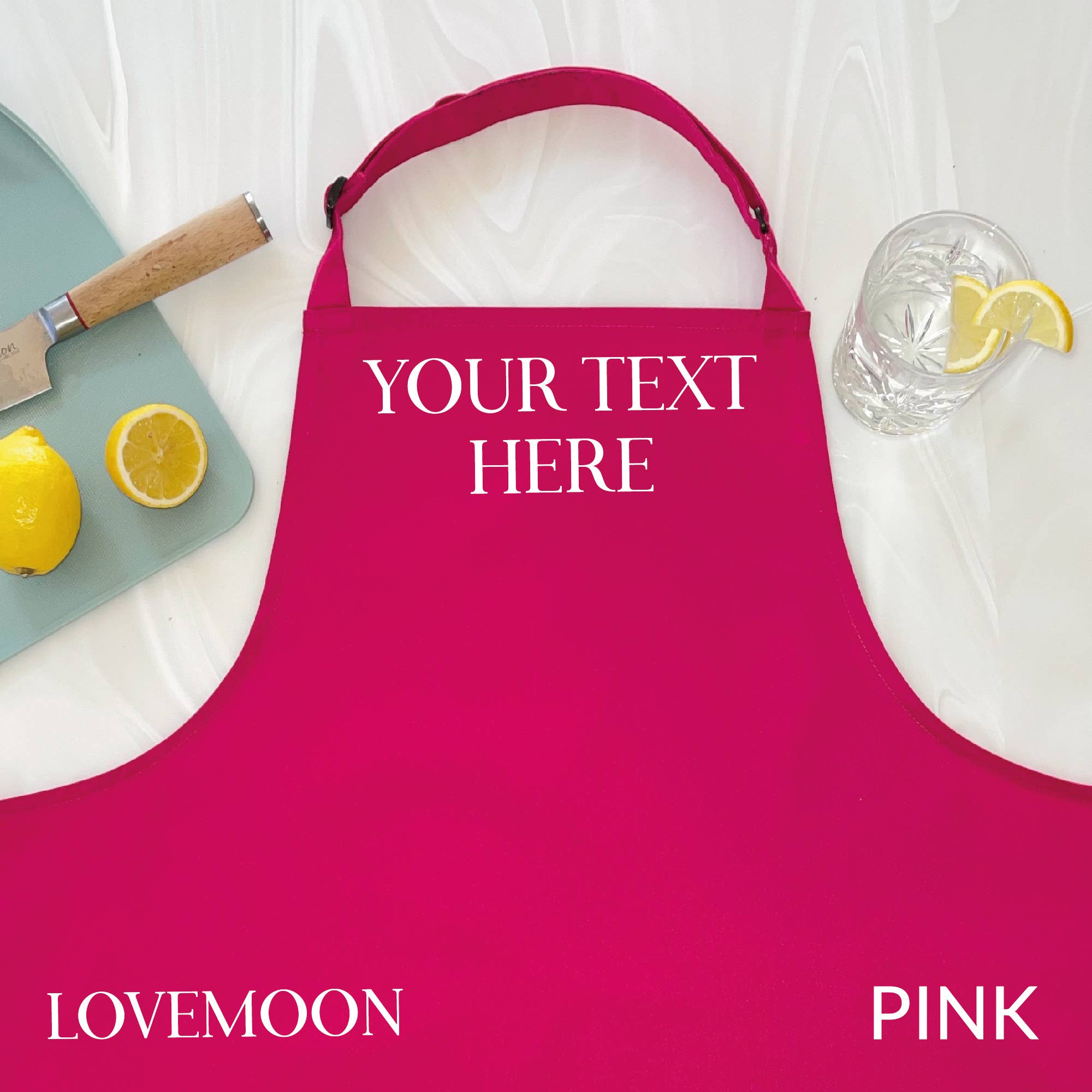 Lovetree Design - Vente Tabliers - Tablier rose personnalisé4