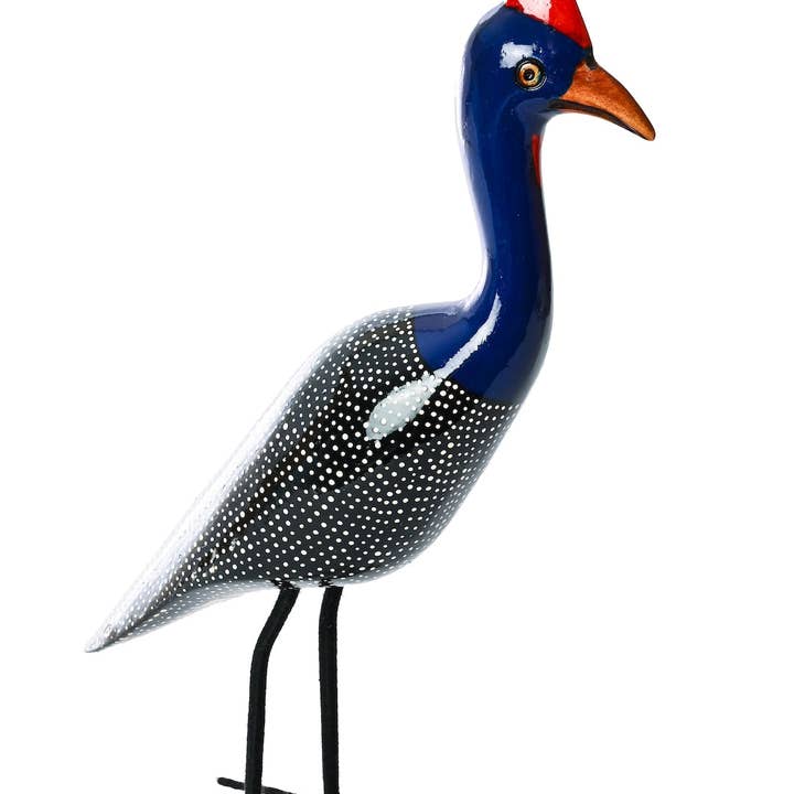Swahili | AFRICAN MODERN - Wholesale Sculpture - Jacaranda Wood Guinea Hen Sculpture