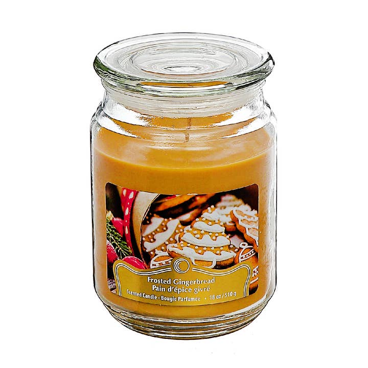 18 Oz Scented Jar Candle Frosted Gingerbread for wholesale by IH Casa Decor