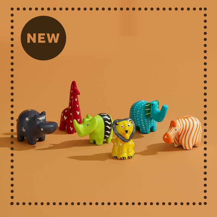 Rainbow Safari Soapstone Animals – Fair Trade for wholesale by GeoCentral