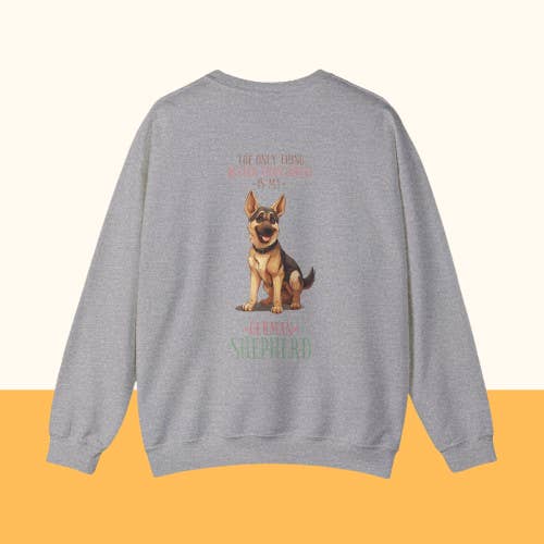 Backprint Heavy Blend™ Crewneck Sweatshirt "German Shepherd" für den Großhandel von Pawzlove