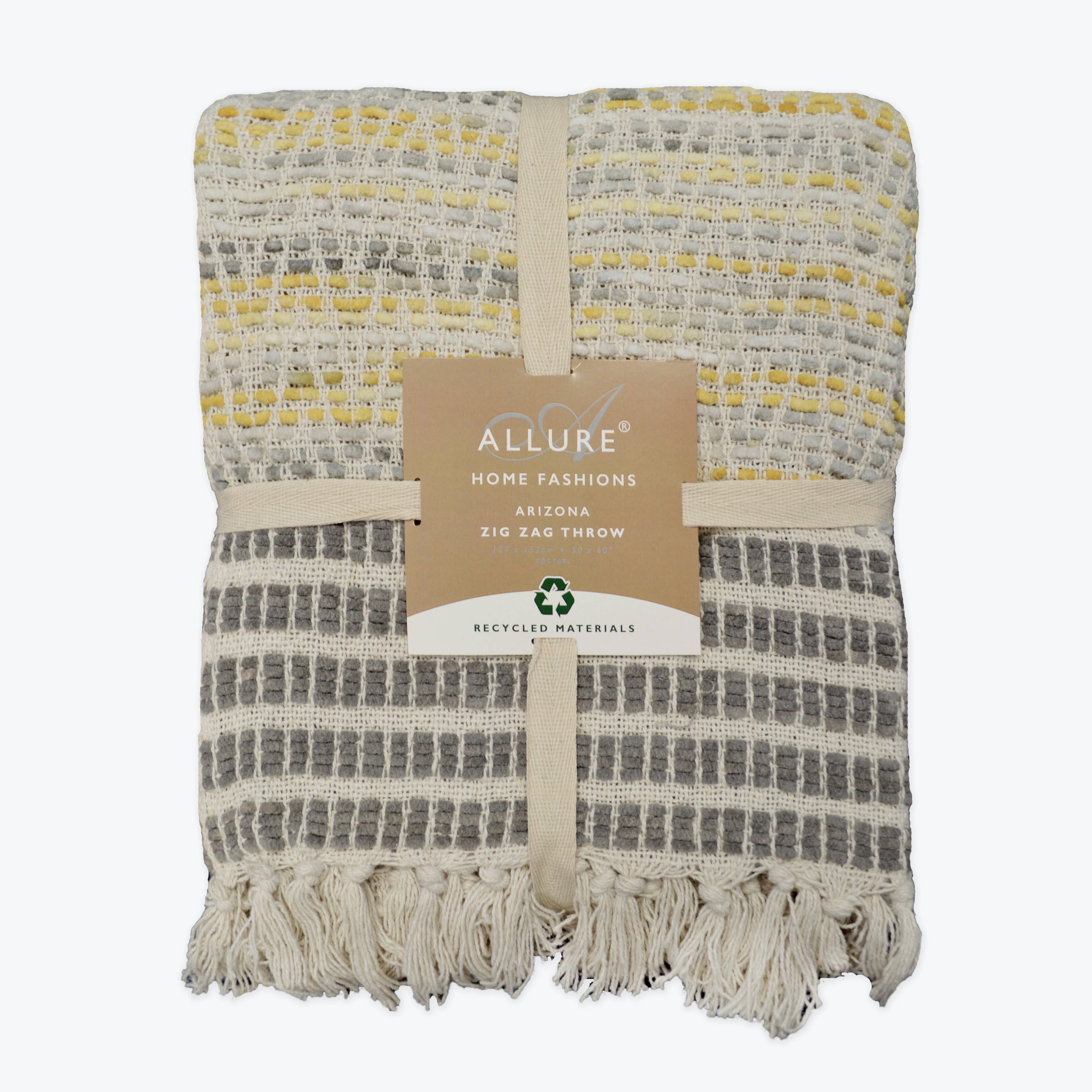 Allure Bath Fashions - Venta al por mayor Mantas de sofá - Mantas de Lana Pesada con Espiga Zig Zag de Arizona9