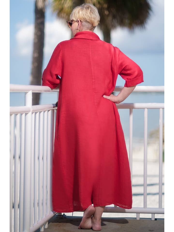 TINA Stephens Italy/Tees By Tina – wholesale Dress – Women's – Mara Cowl Neck Linen Maxi Dress (DQ103)16