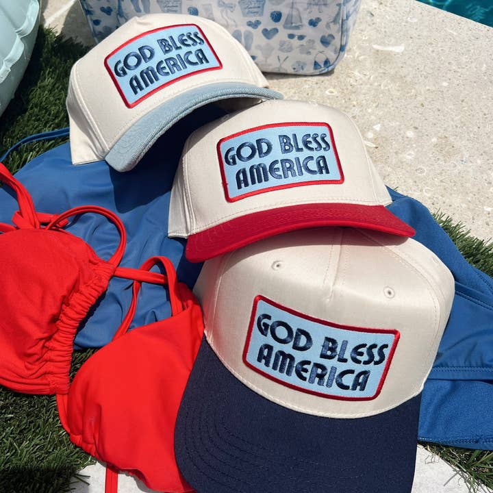 KENZKUSTOMZ - Wholesale Trucker Hat - Unisex - God Bless America - Vintage Trucker Hat2