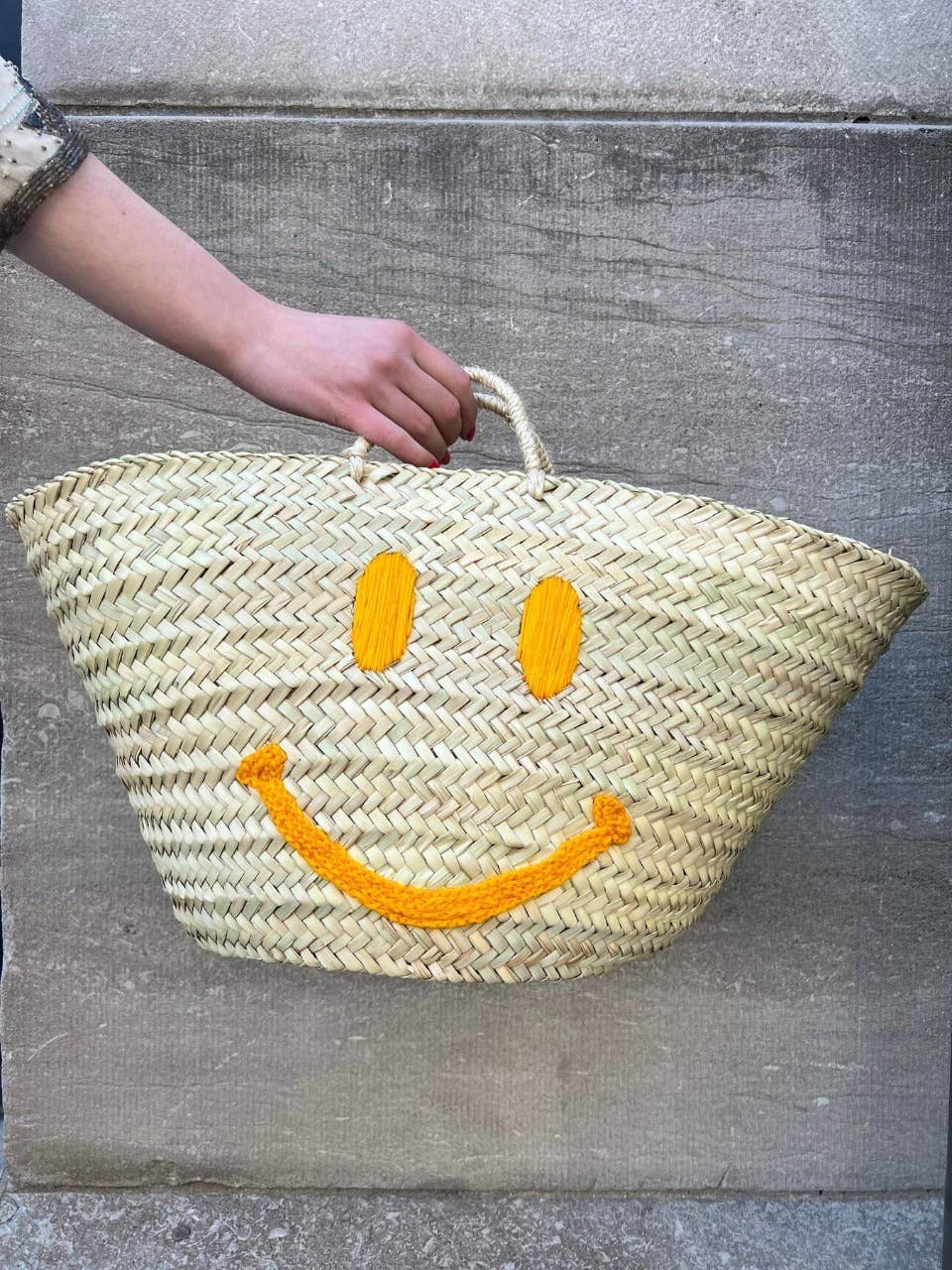 MIRAMAR Store - Wholesale Beach Bag - SMILE Straw Tote Bag 1