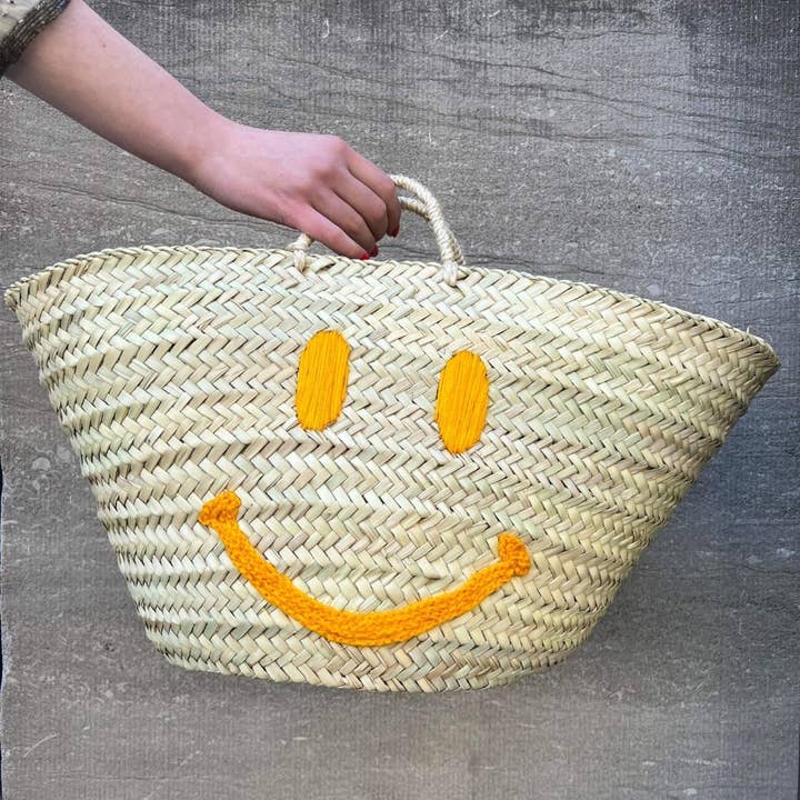 MIRAMAR Store - Wholesale Beach Bag - SMILE Straw Tote Bag 1