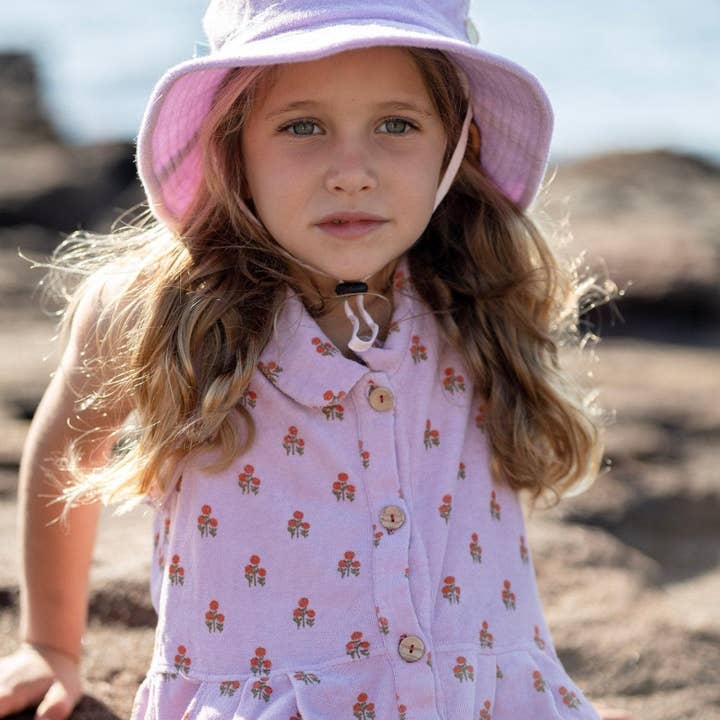 Acorn Kids - Wholesale Bucket hat – kids - Lavender Terry Towelling Bucket Hat3