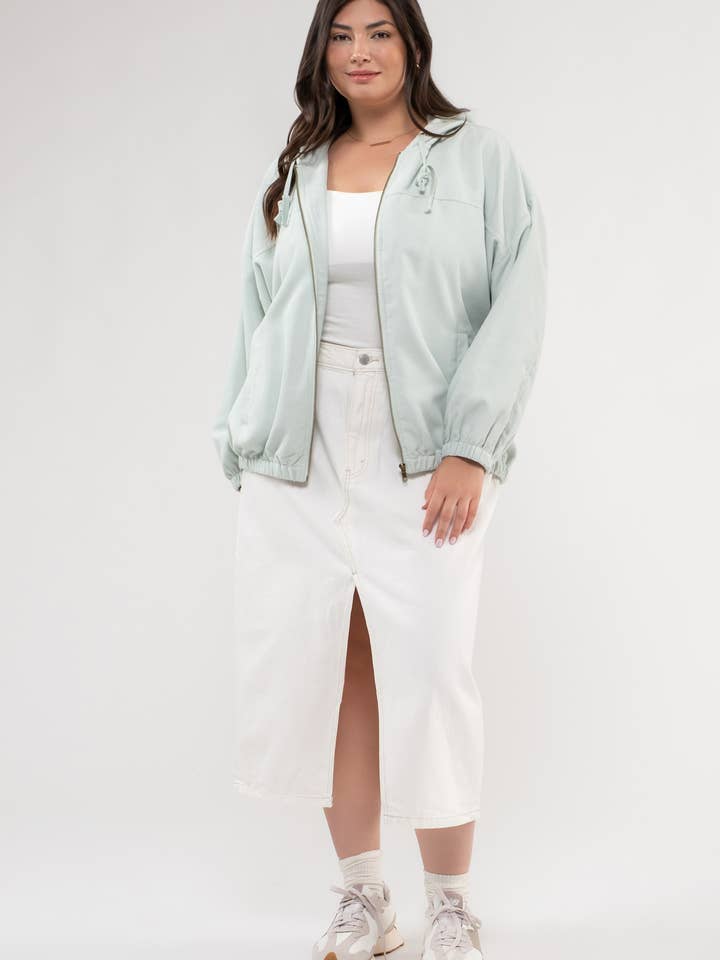 Blu Pepper - Wholesale Jacket - Women's - PLUS CORDUROY ZIP UP JACKET16