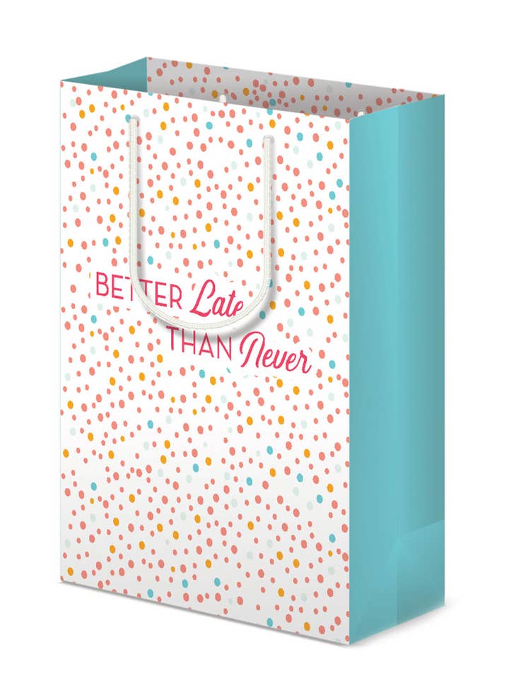 Better Late Than Never Geschenktüte für den Großhandel von Tiramisu Paperie