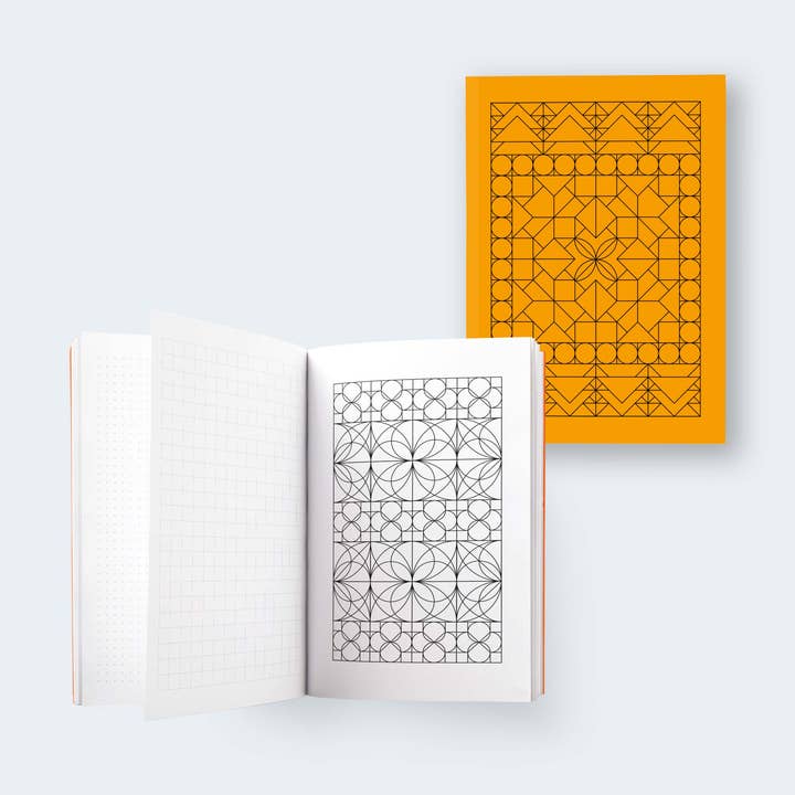 Bullet journal hybride de la série Geo avec pages à colorier pour la vente par Storigraphic®