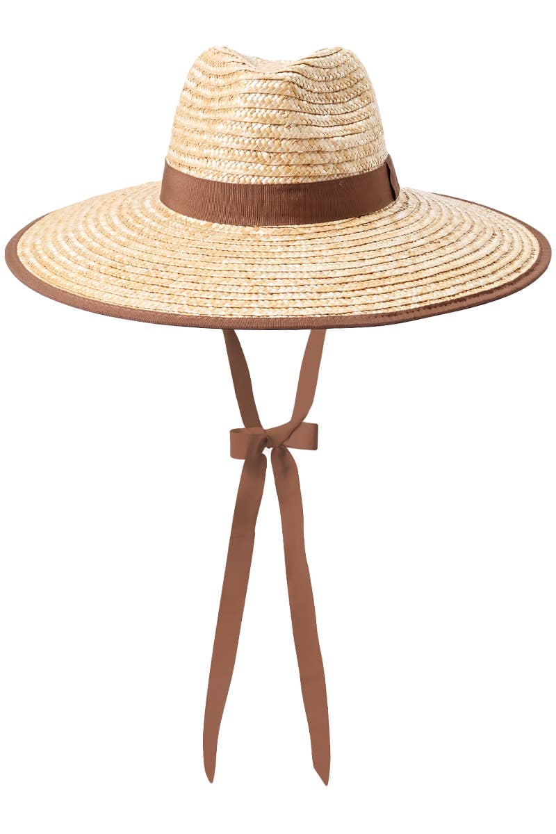 Cap Zone - Wholesale Straw Hat - Women's - Grosgrain Chin Strap Wide Brim Wheat Straw Lifeguard Hat5