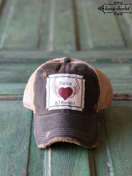 Cappello da camionista invecchiato Dang Blessed per la vendita all'ingrosso da parte di Dang Chicks
