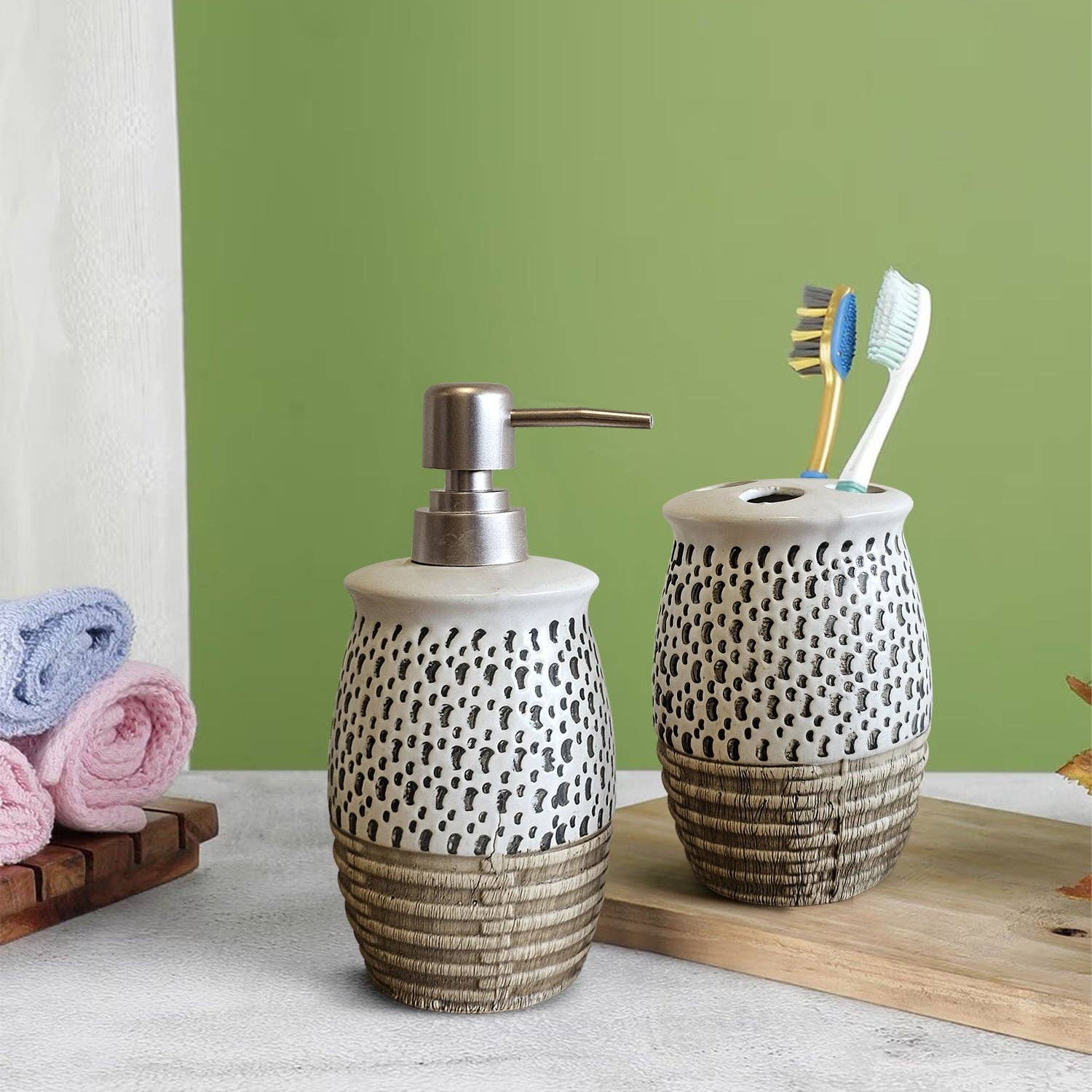 Ledsone – wholesale Bathroom accessory set – Bathroom Accessory Set 4 Pcs Decorative Bath Accessories Set ~54212