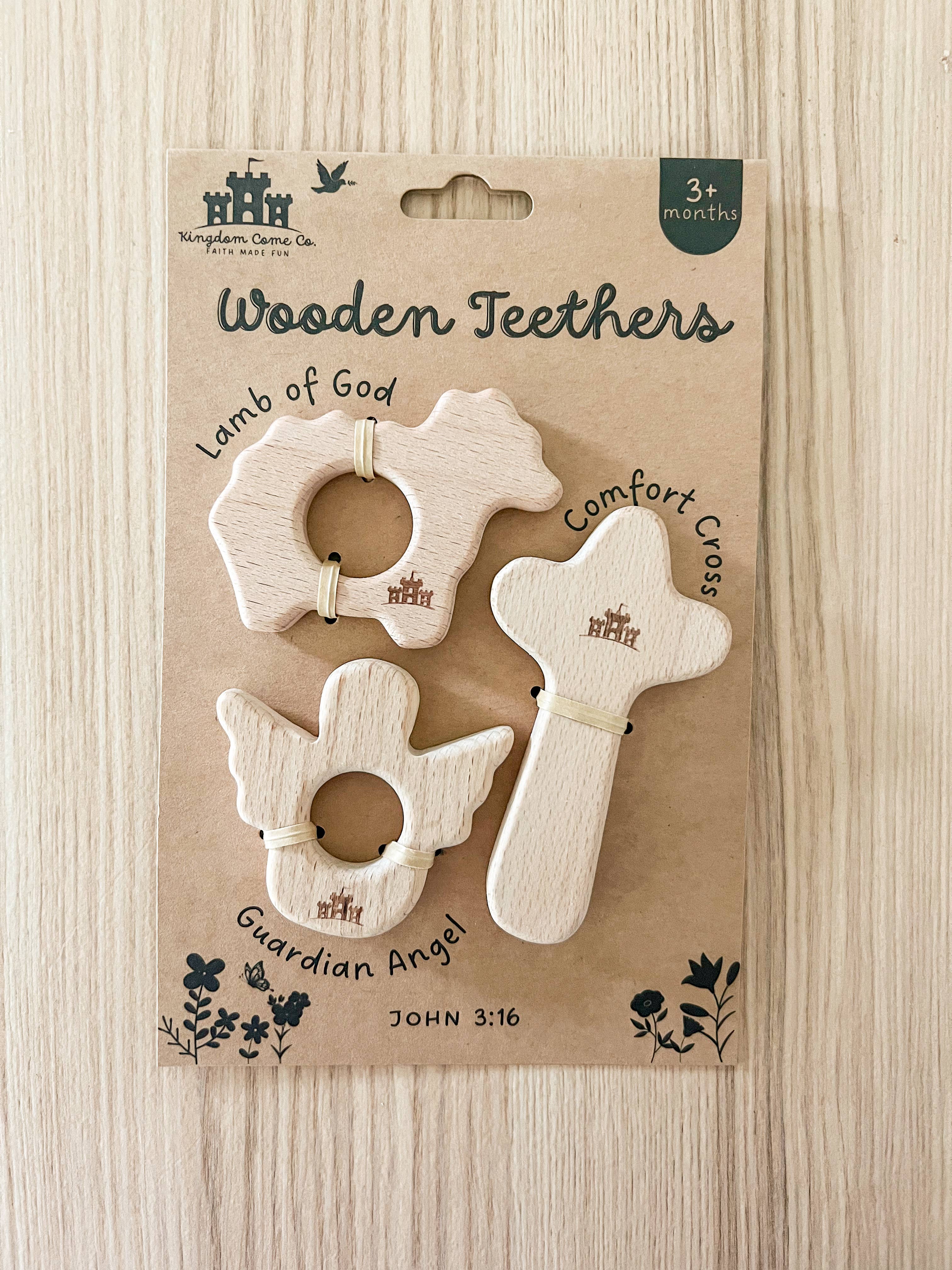 Kingdom Come Co. – wholesale Teether (not clip-on) – Baby – Christian Wooden Baby Teethers - Set of 38