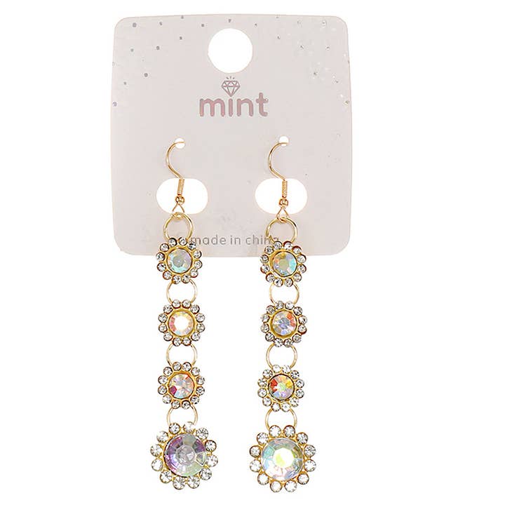 Atlas Fashion - Wholesale Dangle Earrings - Crystal Flower Cascade Earring