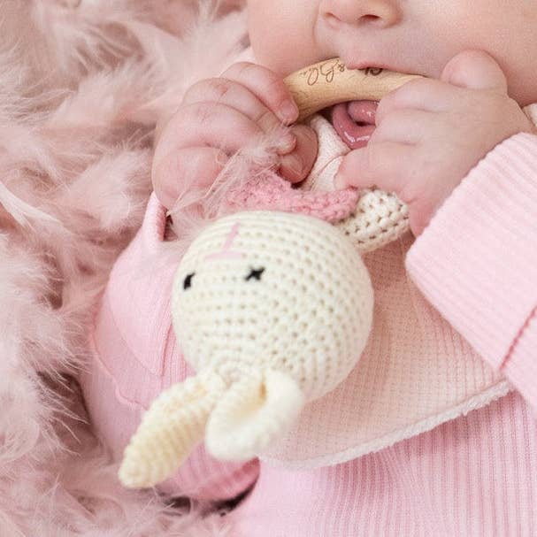 Crochet Baby Rattles for Tiny Hands for wholesale by Cleo & Bebe