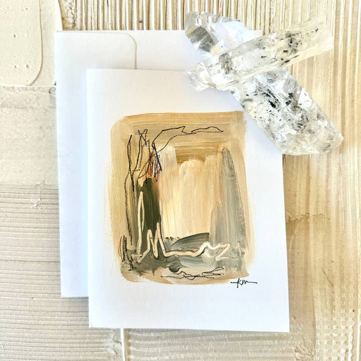 Tarjetas de arte moderno pintadas a mano, minimalistas en capas, n.º 5 para venta al por mayor de Quartz Row