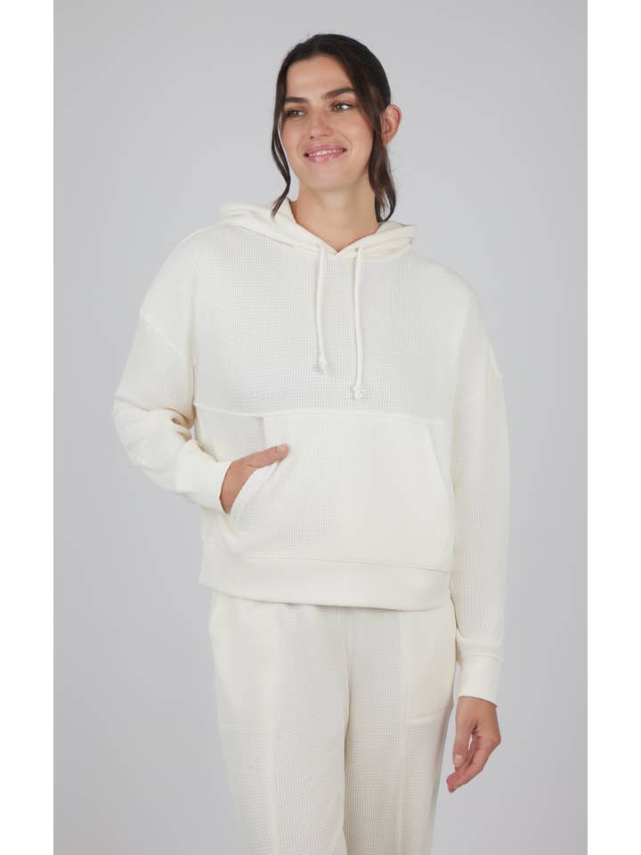 90 Degree by Reflex & Yogalicious - Wholesale Hoodie - Women's - Women's Brushed Inside Waffle Pullover Hoodie3