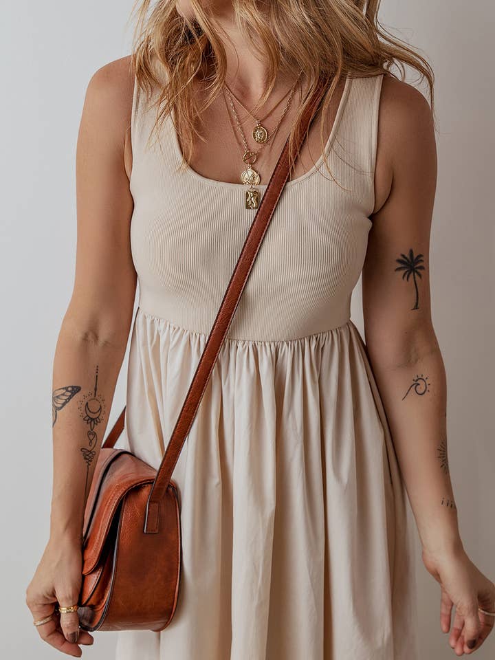 As shown Ribbed Scoop Neck Sleeveless Maxi Dress | S-XL for wholesale on Faire