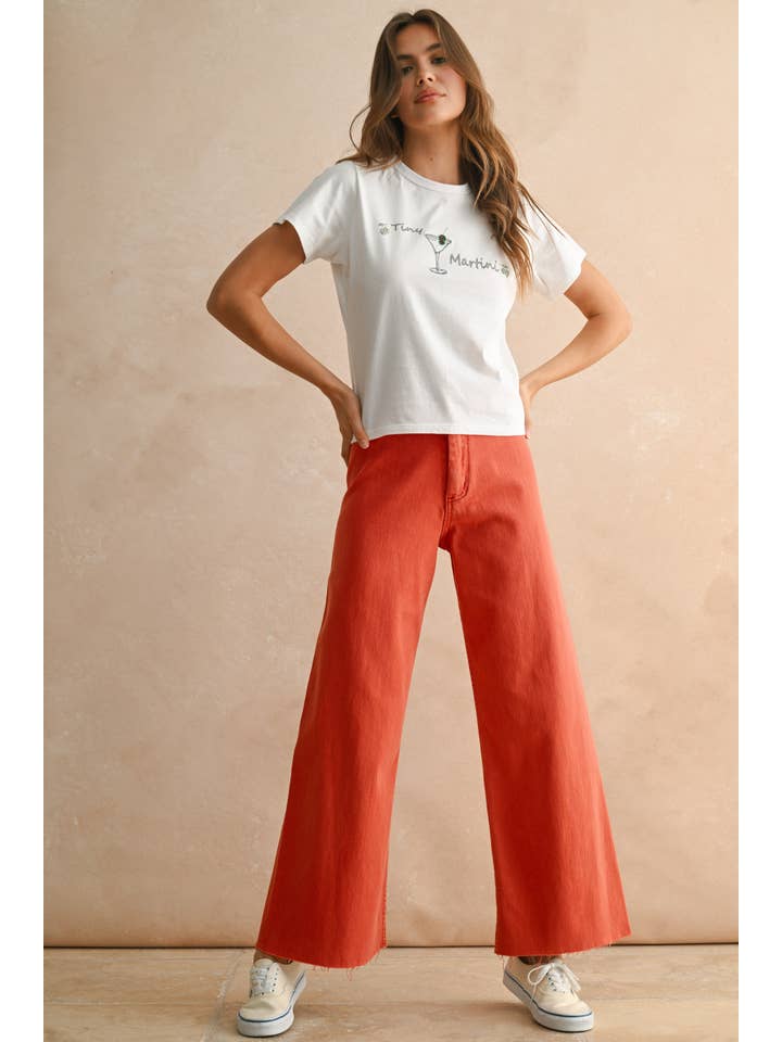 MIOU MUSE - Vente Jean – femme - Pantalon en denim droit à jambes larges MMP62323