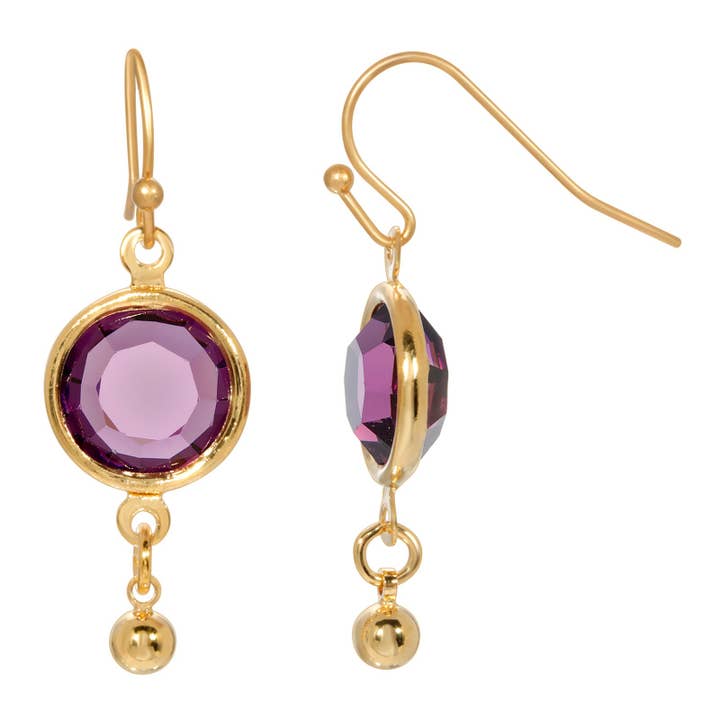 1928 Jewelry – wholesale Dangle earrings – 1928 Jewelry Amethyst Swarovski Element Channel Drop