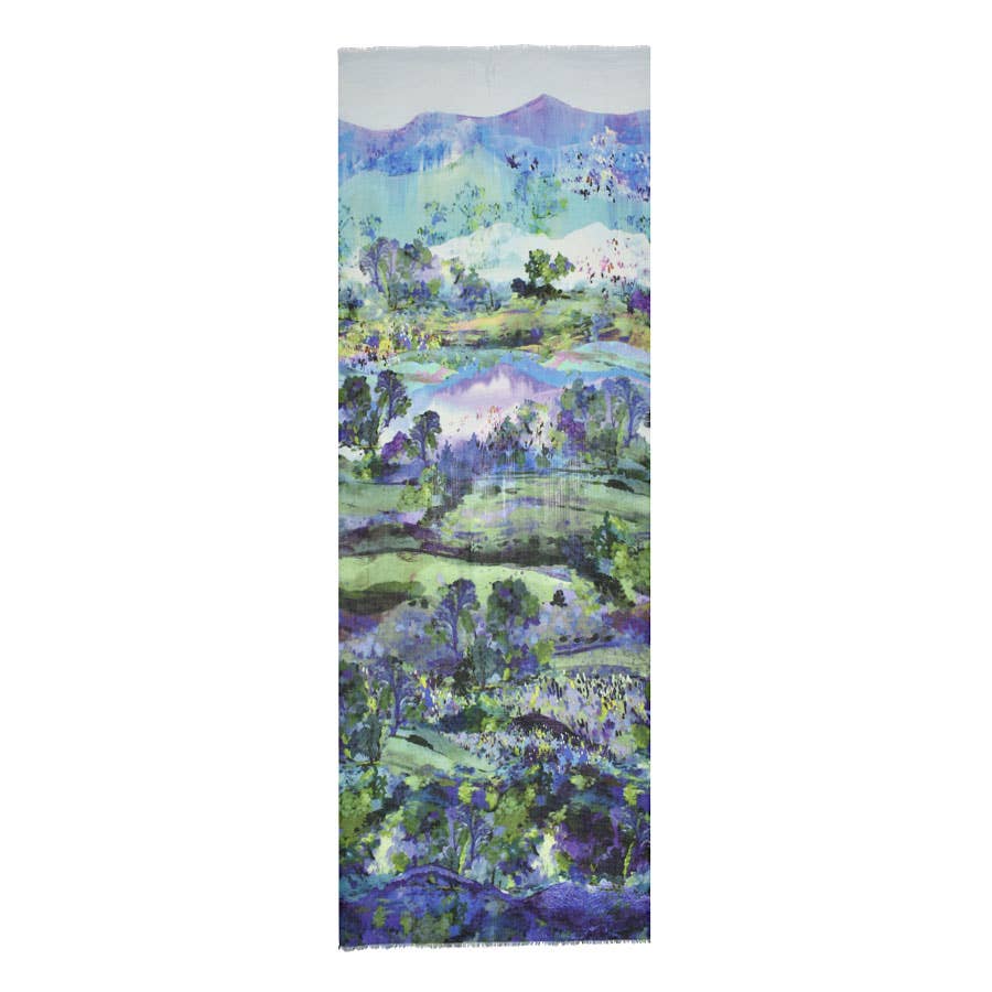 Dupatta Designs - Vendita all'ingrosso Sciarpa - Donna - Sciarpa con paesaggio pittorico incantato0