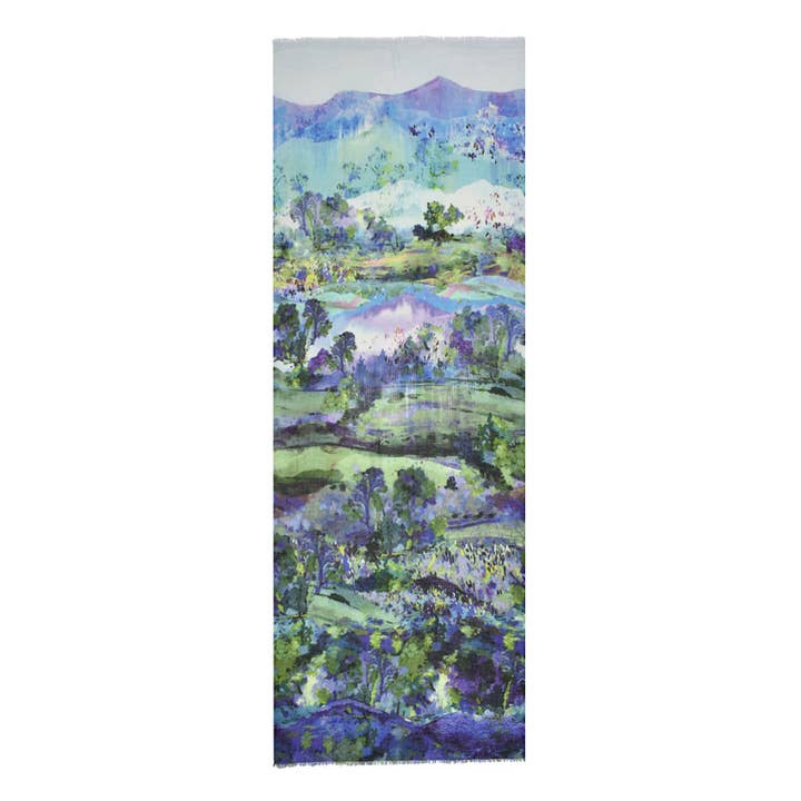 Dupatta Designs - Vendita all'ingrosso Sciarpa - Donna - Sciarpa con paesaggio pittorico incantato