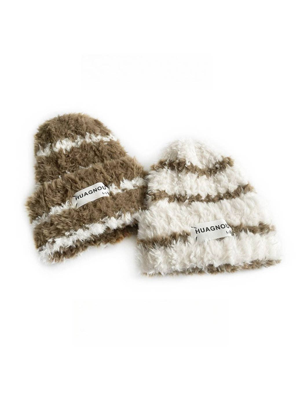 Funkyrel® Atzbranding Limited - Vente Bonnet – femme - Haila - Bonnet d'hiver épais en tricot pelucheux13