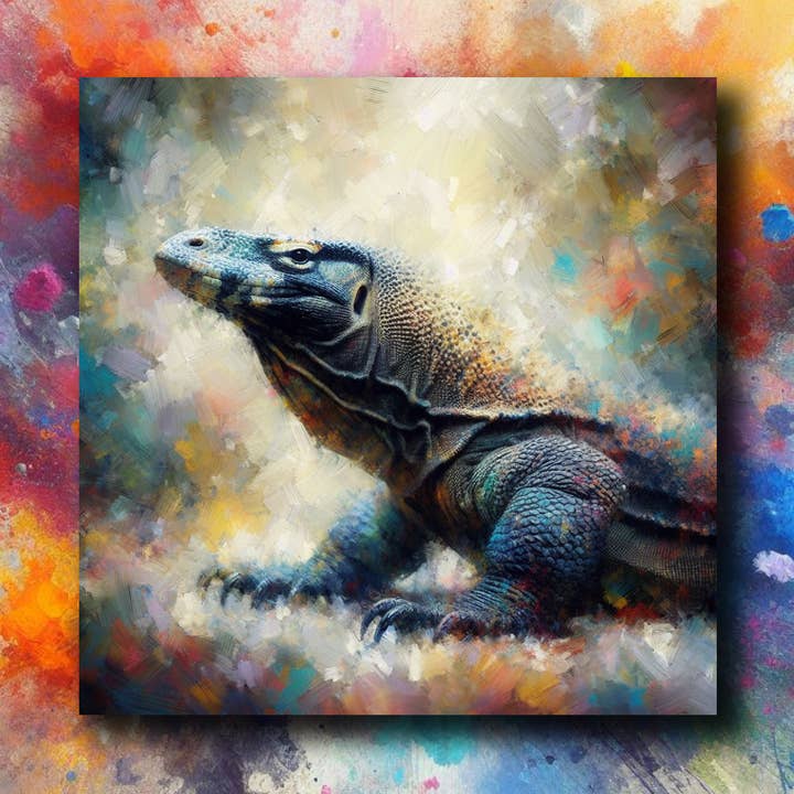 Aimant pour réfrigérateur Komodo Dragon 55 x 55 mm pour la vente par frostedgrey