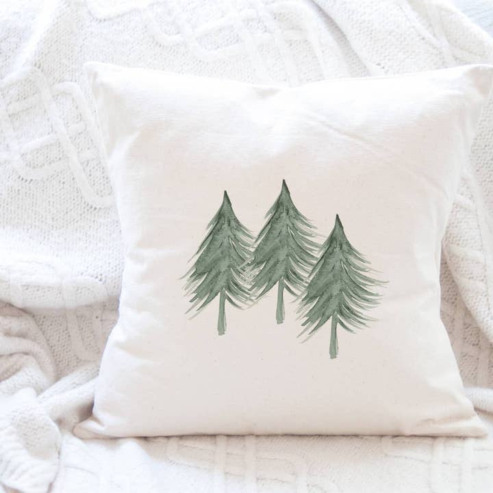 Indigo Tangerine – wholesale Throw/decorative pillow – Three Trees - Customizable Square Canvas Pillow