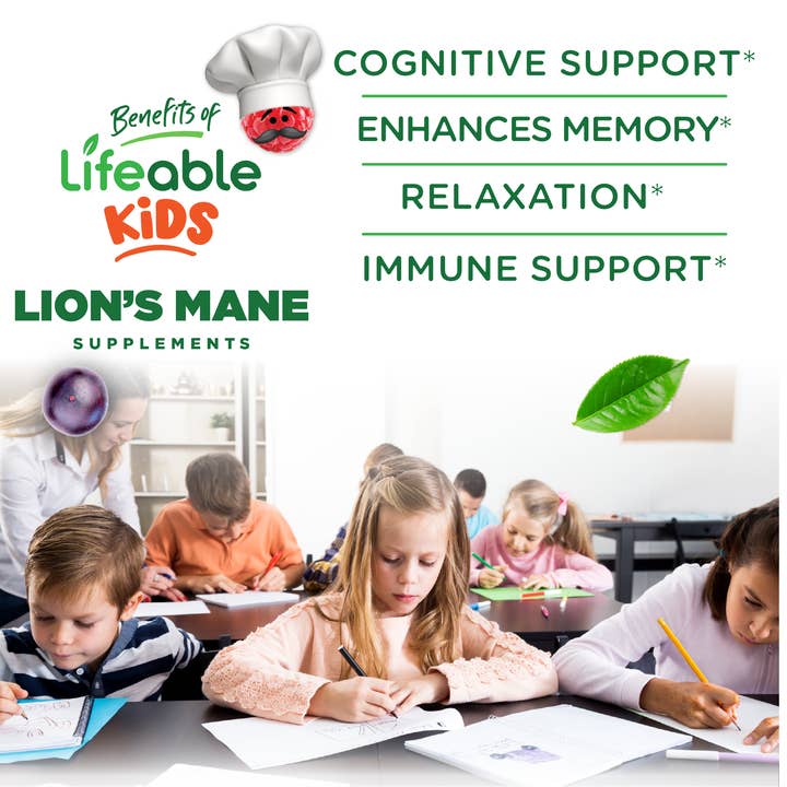 Lifeable - Wholesale Oral supplement/vitamin - Lifeable - Lions Mane Gummies for Kids Brain Support, 60 ct3