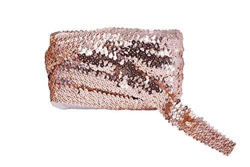 Mandala Crafts – Engroshandel Håndværk forsyninger – Mandala Håndværk Elastisk Paillet, Flad Glitter Stretch Bling Paillette Stof Bånd, Metallisk Applikation Trim Blonder til Kjole Pynt, Pandebånd25