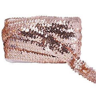 Mandala Crafts – Engroshandel Håndværk forsyninger – Mandala Håndværk Elastisk Paillet, Flad Glitter Stretch Bling Paillette Stof Bånd, Metallisk Applikation Trim Blonder til Kjole Pynt, Pandebånd25