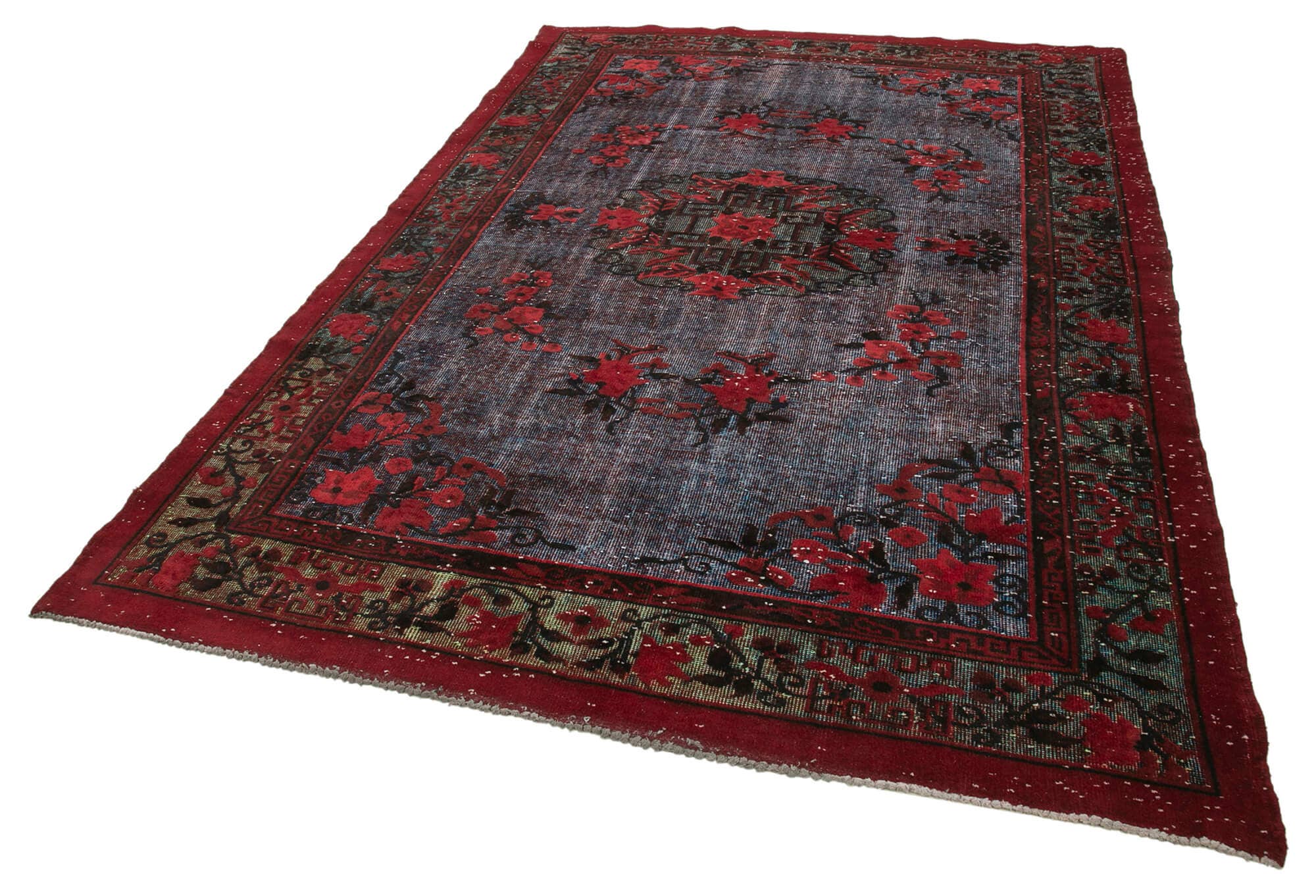 RUG N CARPET - Wholesale Vloerkleed - 6x10 Rood Overgeverfd Tapijt - 221042