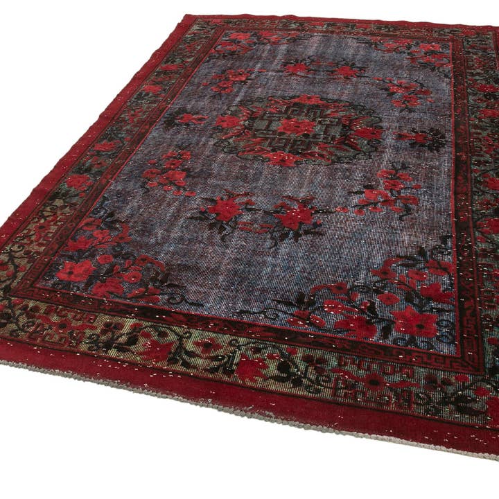 RUG N CARPET - Wholesale Vloerkleed - 6x10 Rood Overgeverfd Tapijt - 221042