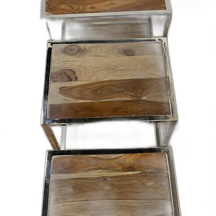 HomeRoots - Wholesale Side Table - Set Of 3 Modern Rustic Nesting Tables0