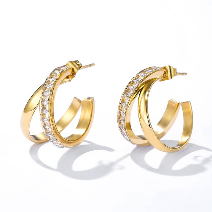 BYREN | ÉLINE L'ATELIER - Wholesale Dangle Earrings - Stainless steel earrings 124AQ3490