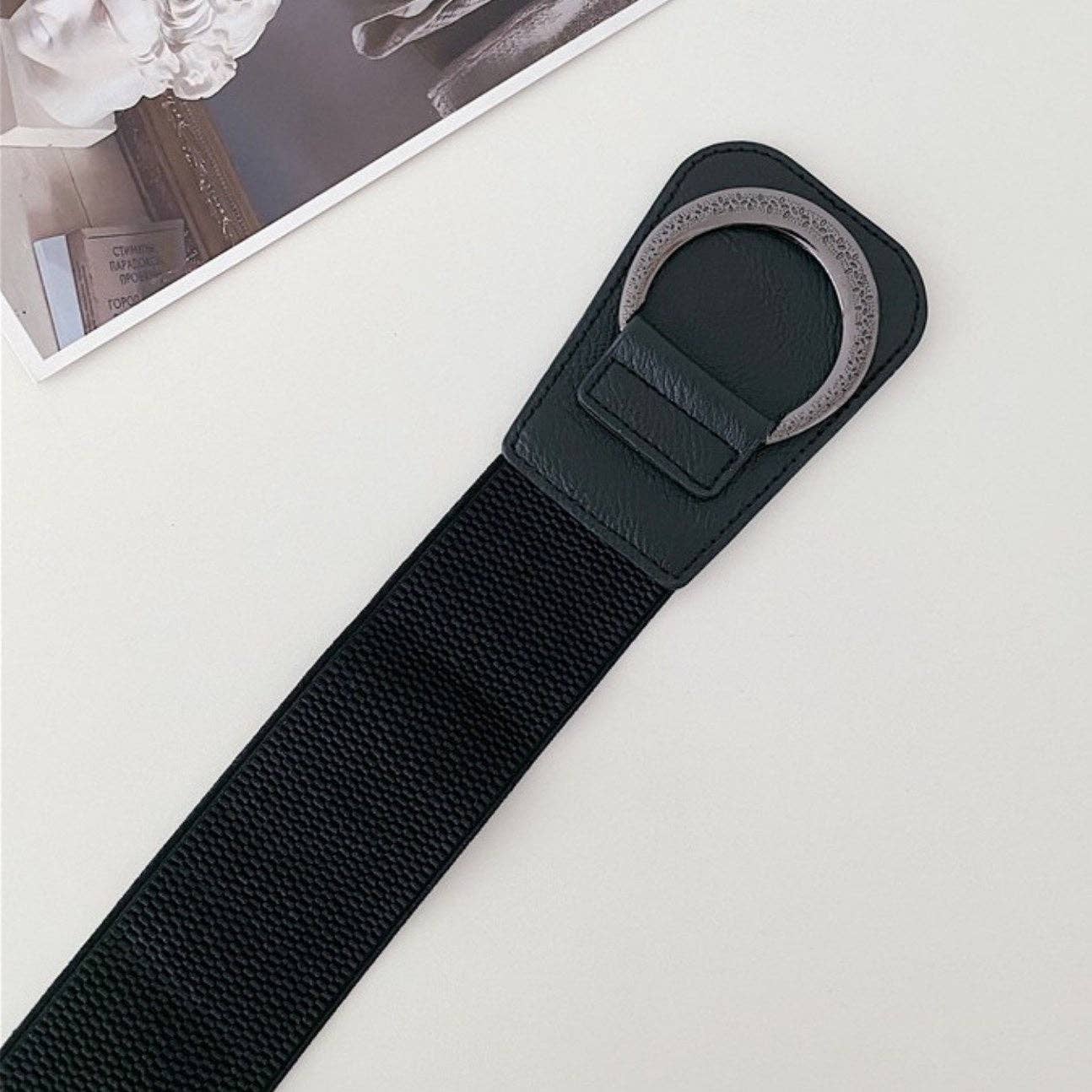 Noir Ceinture large extensible polyvalente vintage DPWB2831 en vente sur Faire4