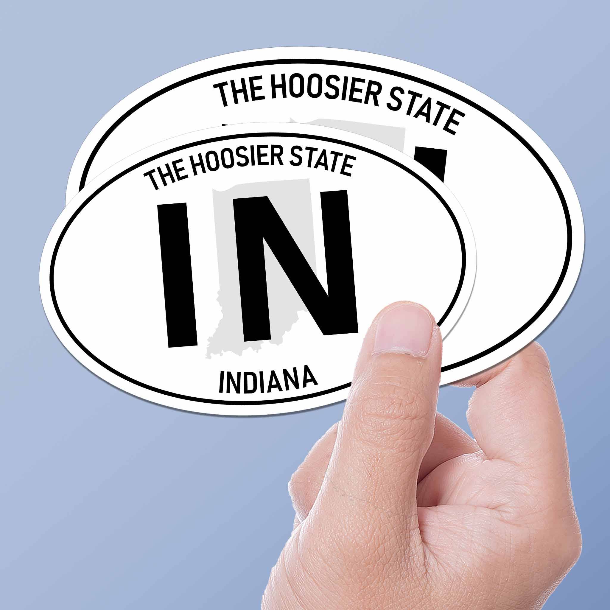 Sentinel Supply - Wholesale Sticker - Indiana White Oval Bumper Sticker1